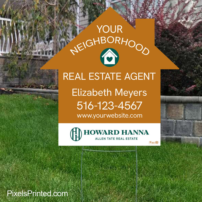 house shaped realtor neighborhood marketing yard sign