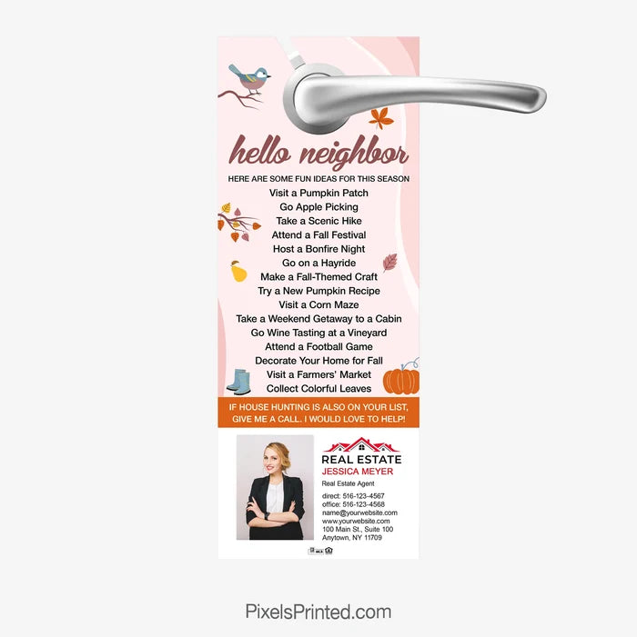 Independent real estate fall autumn door hangers