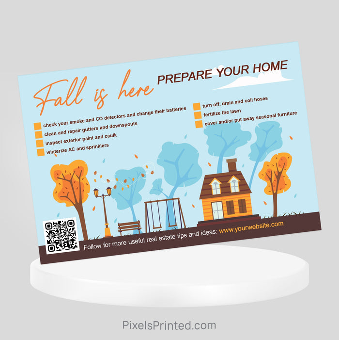Independent real estate Fall Maintenance postcard PixelsPrinted