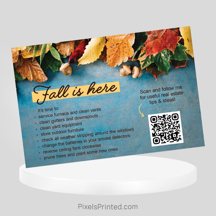 Independent real estate Fall Maintenance postcard PixelsPrinted