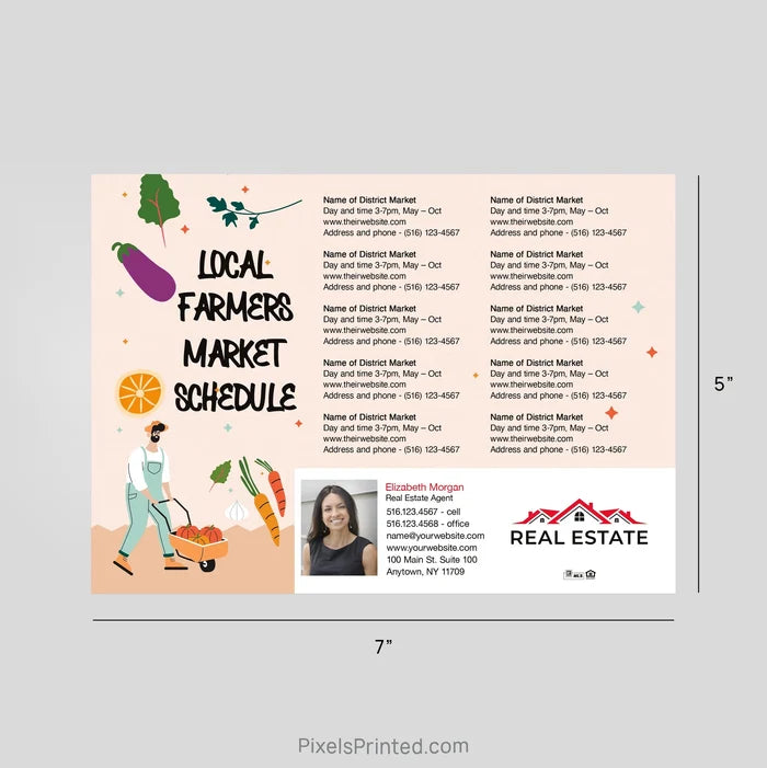 Independent Real Estate Farmers Market Schedule Postcard Magnet postcard magnets PixelsPrinted