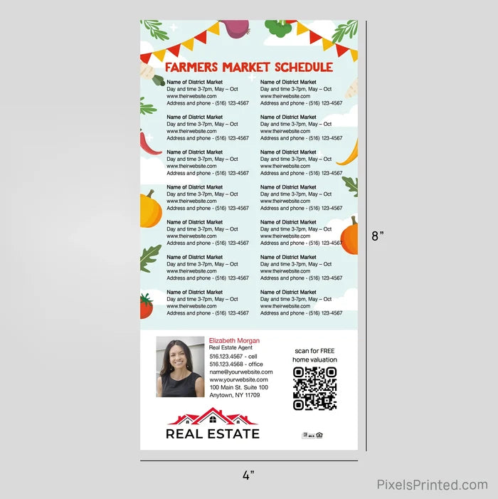 Independent Real Estate Farmers Market Schedule Postcard Magnet postcard magnets PixelsPrinted