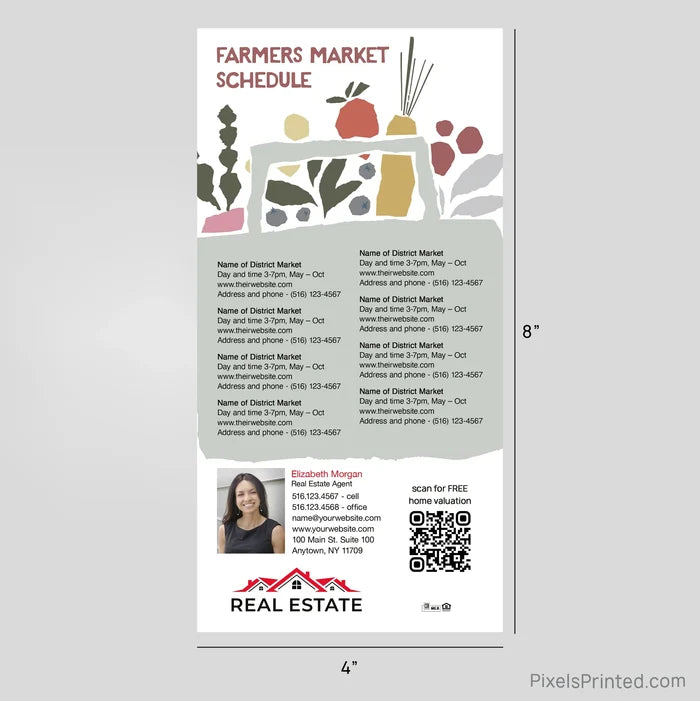 Independent Real Estate Farmers Market Schedule Postcard Magnet postcard magnets PixelsPrinted