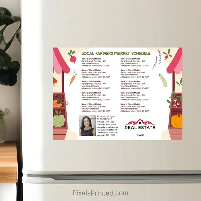 Independent Real Estate Farmers Market Schedule Postcard Magnet postcard magnets PixelsPrinted
