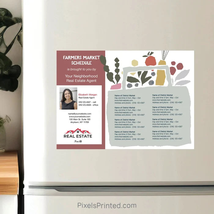 Independent Real Estate Farmers Market Schedule Postcard Magnet postcard magnets PixelsPrinted