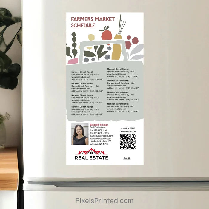 Independent Real Estate Farmers Market Schedule Postcard Magnet postcard magnets PixelsPrinted