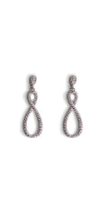 silver/one size/Camille La Vie/Infinity Pave Drop Earrings /front