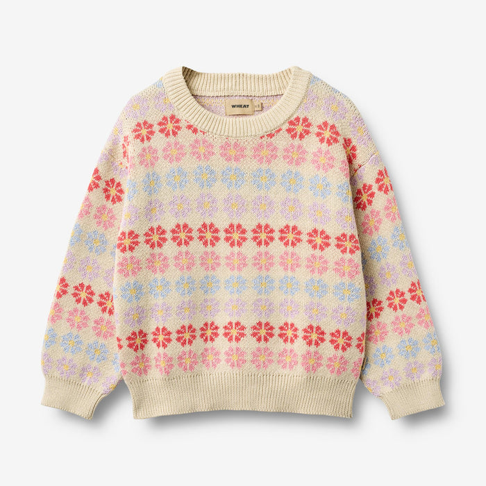 Wheat Main Jacquard Pullover Harlow Pullover 9659 sandshell flowers