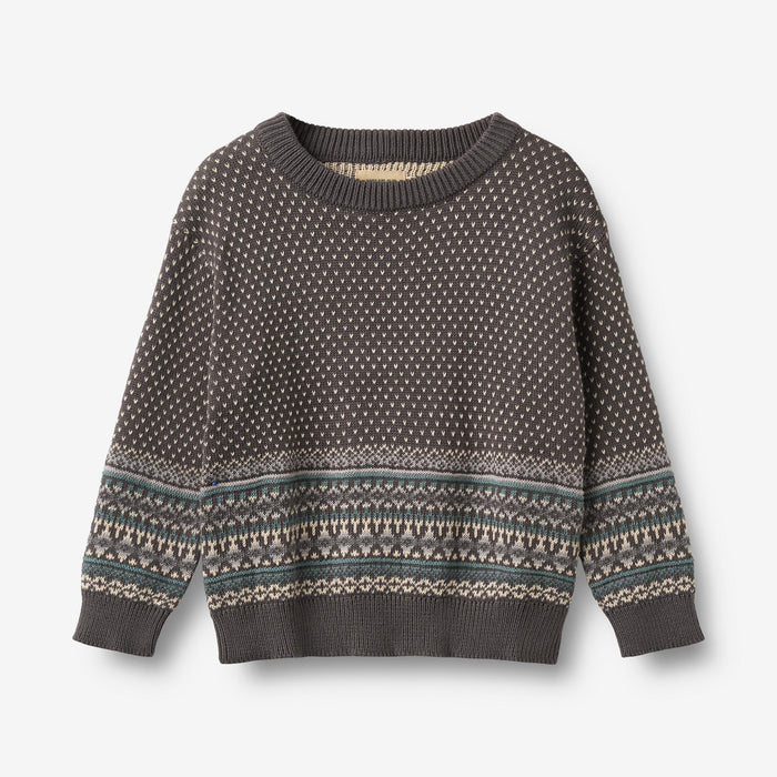 Wheat Main Jacquard Pullover Julius Pullover 9619 dark charcoal