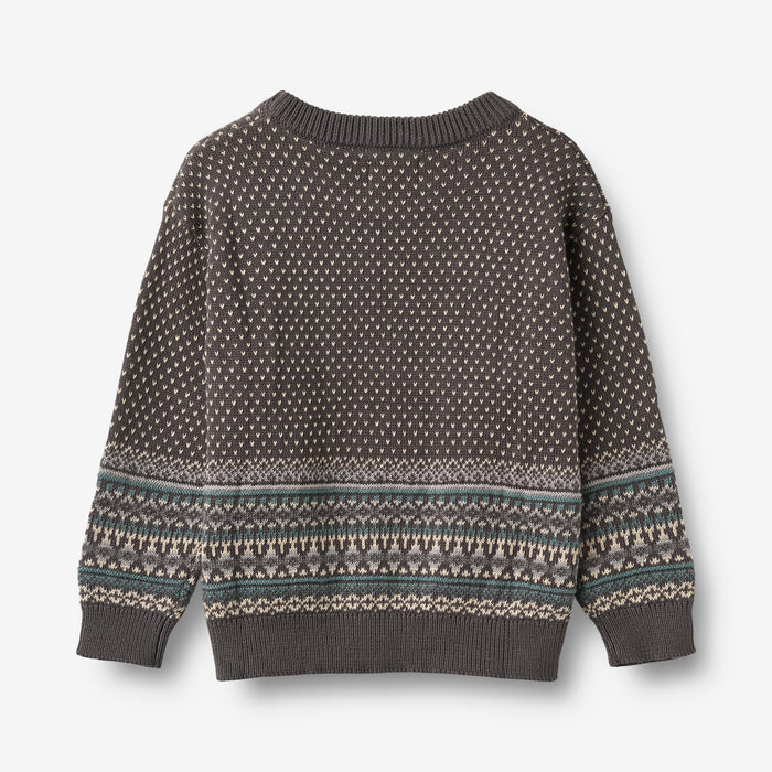 Wheat Main Jacquard Pullover Julius Pullover 9619 dark charcoal