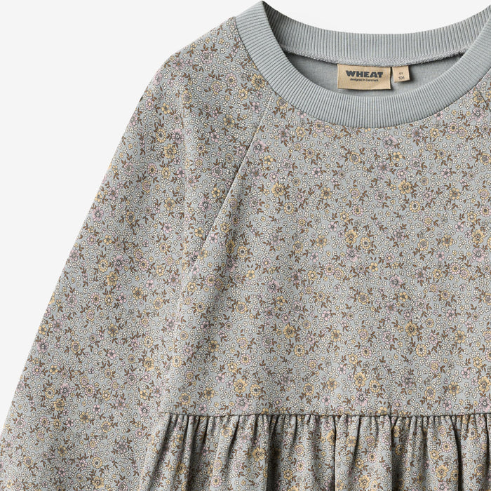 Wheat Main Jersey dress L/S Dorthea Dress 9765 slightly blue flowers