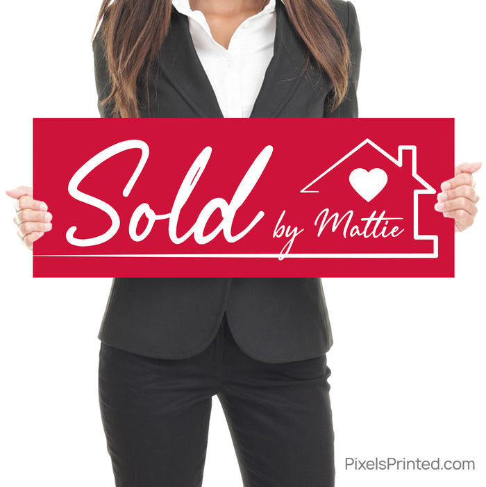 realtor closing day social media photo sign with homeowners