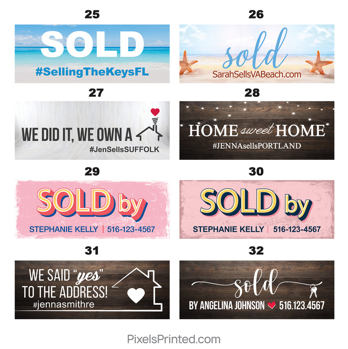 Just Sold Realtor Social Media Sign - PixelsPrinted