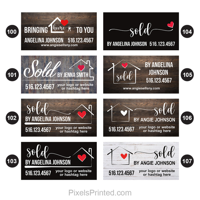 Sold by Real Estate Agent Social Sign - PixelsPrinted