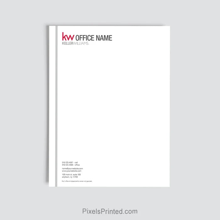 Keller Williams brokerage letterhead with personalized office information