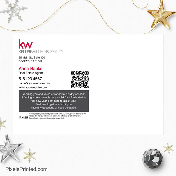 Keller Williams Christmas holiday postcards PixelsPrinted