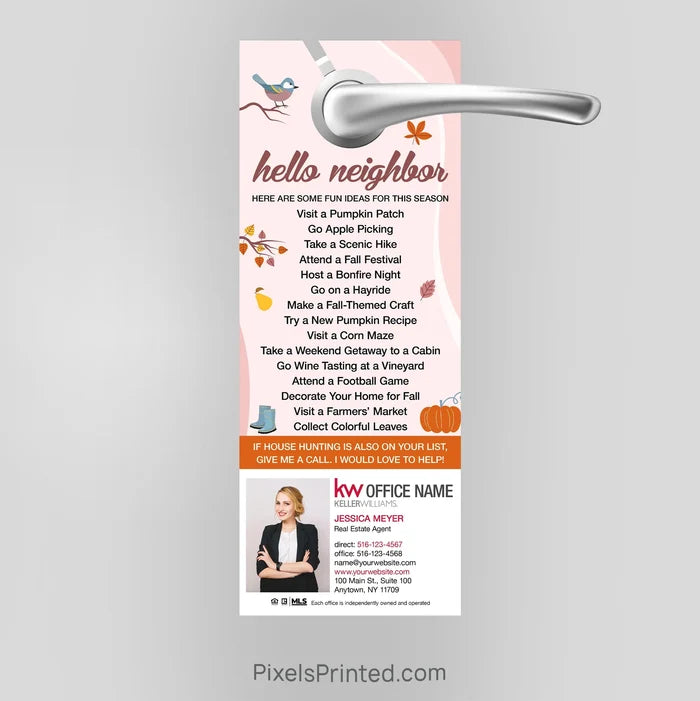 Keller Williams fall autumn door hangers PixelsPrinted