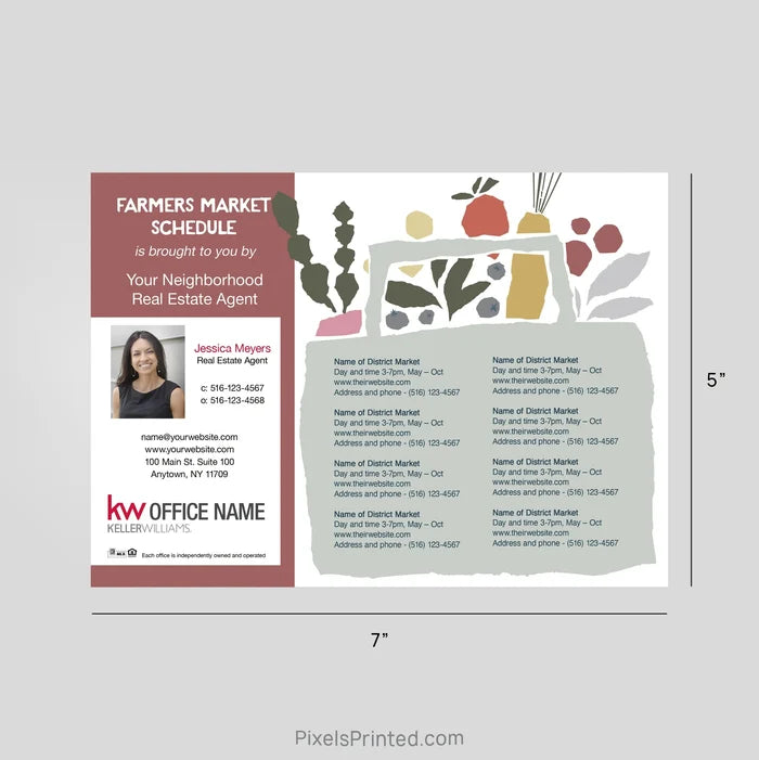Keller Williams Real Estate Farmers Market Calendar Magnets postcard magnets PixelsPrinted