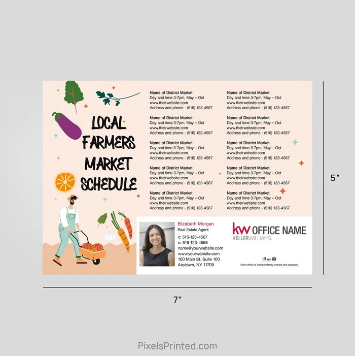 Keller Williams Real Estate Farmers Market Calendar Magnets postcard magnets PixelsPrinted