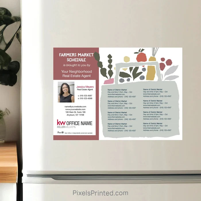 Keller Williams Real Estate Farmers Market Calendar Magnets postcard magnets PixelsPrinted