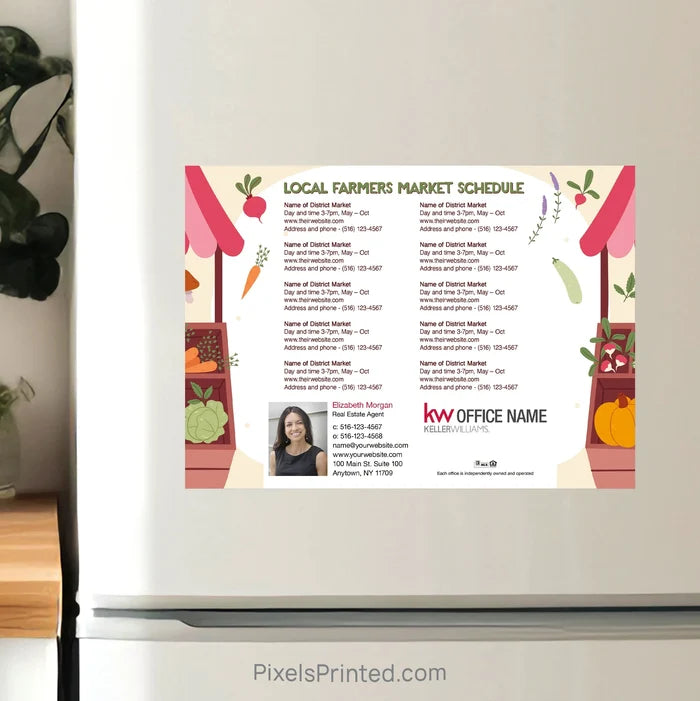 Keller Williams Real Estate Farmers Market Calendar Magnets postcard magnets PixelsPrinted