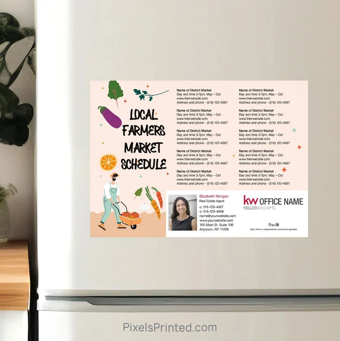 Keller Williams Real Estate Farmers Market Calendar Magnets postcard magnets PixelsPrinted