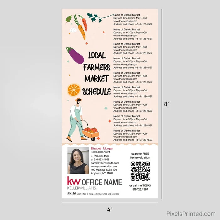 Keller Williams Real Estate Farmers Market Schedule Postcard Magnets postcard magnets PixelsPrinted