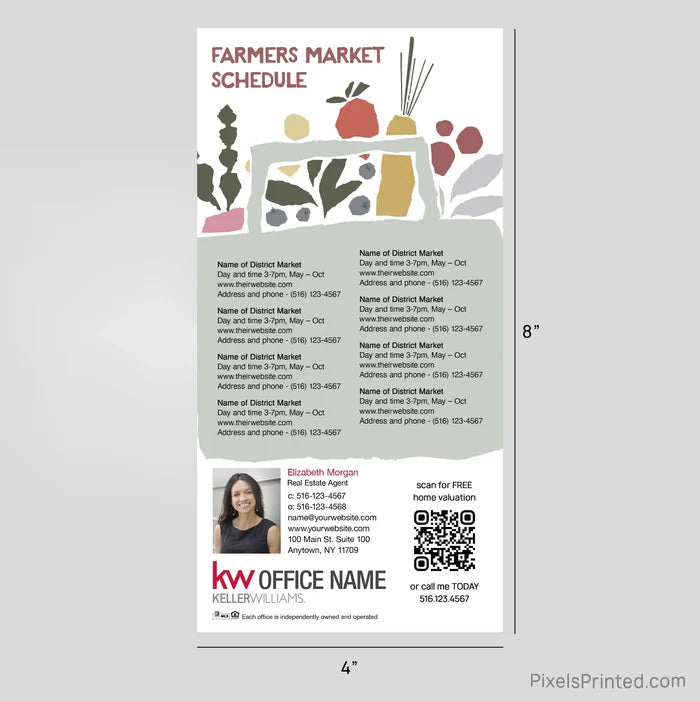 Keller Williams Real Estate Farmers Market Schedule Postcard Magnets postcard magnets PixelsPrinted