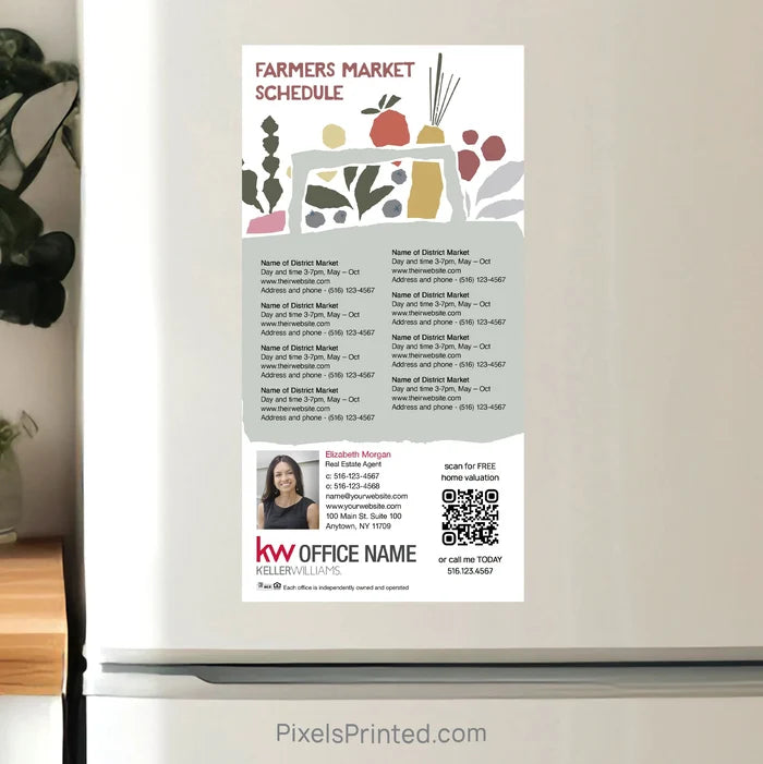 Keller Williams Real Estate Farmers Market Schedule Postcard Magnets postcard magnets PixelsPrinted