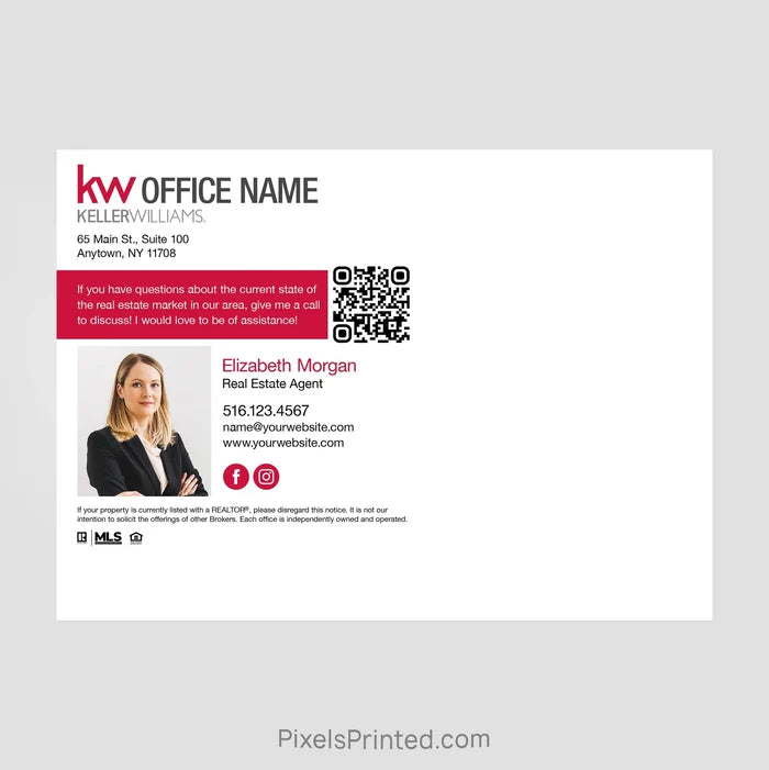 Keller Williams real estate farmers market schedule postcards PixelsPrinted