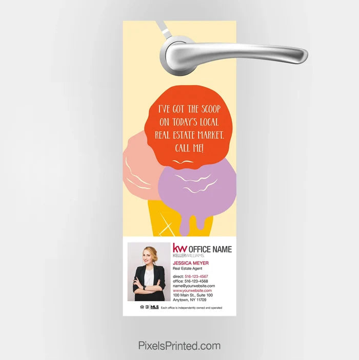 Keller Williams summer referrals real estate door hanger - got the scoop on the market PixelsPrinted