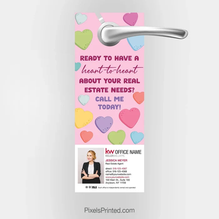 Keller Williams Valentine’s Day door hanger – local real estate expert PixelsPrinted