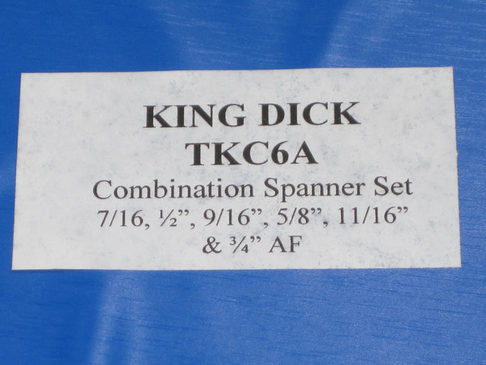 King Dick AF 6 piece wrench set SAE combination wrenches tools Across the Flats