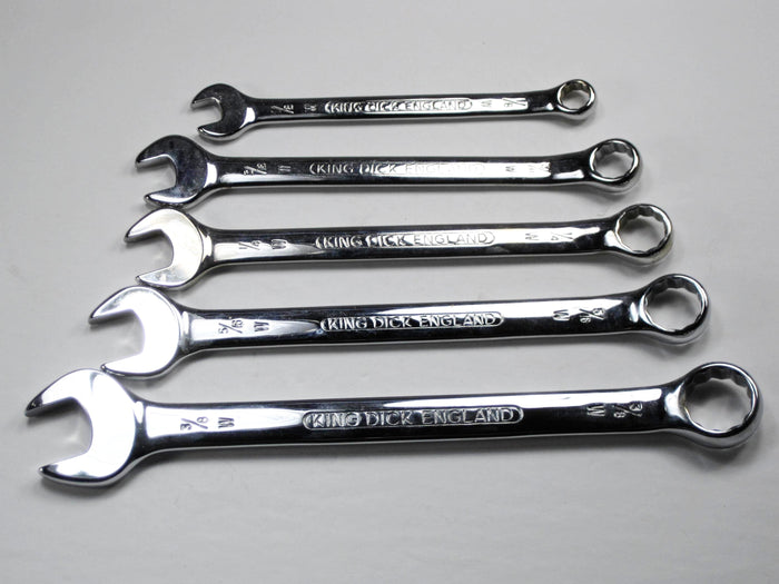 King Dick Whitworth 5 pc combination wrench set 1/8 3/16 1/4 5/16 & 3/8"