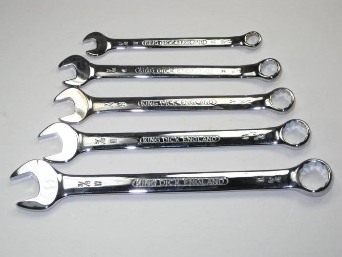 King Dick Whitworth 5 pc combination wrench set 1/8 3/16 1/4 5/16 & 3/8"