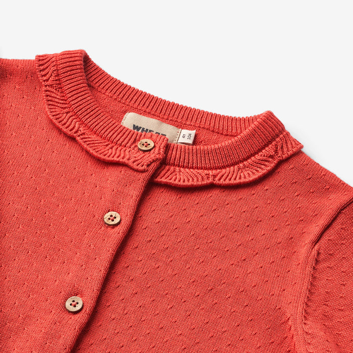 Wheat Main Knit Cardigan Amy Knitted Tops 1123 candy red