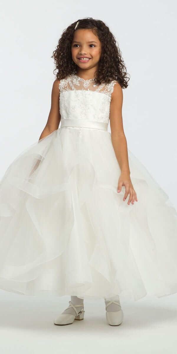 ivory/size/5/missy/Camille La Vie/Lace Illusion Horse Hair Tulle Dress/front 2