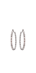 silver/one size/Camille La Vie/Large Cubic Zirconia Hoop Earrings /front