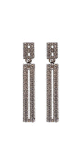 silver/one size/Camille La Vie/Linear Drop Cubic Zirconia Earrings /front