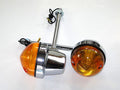 Lucas Type Front Turn Signal Set 54057567 long 125mm Blinker Triumph BSA 71 up