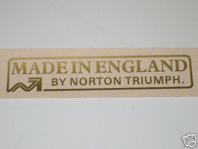 Made In England by Norton Triumph vinyl peel and stick decal 60-4556