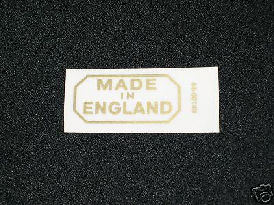 MADE IN ENGLAND vinyl frame decal TRIUMPH NORTON BSA
