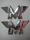 Matchless M chrome petrol tank badges gas badge set emblems UK Made Steadfast