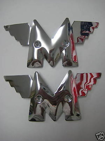 Matchless M chrome petrol tank badges gas badge set emblems UK Made Steadfast