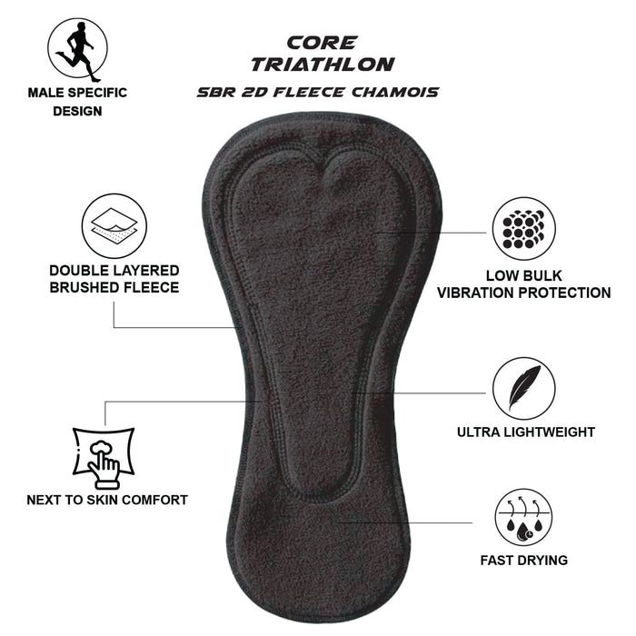Zoot Sports TRI SHORTS 7" INSEAM Men's Core Tri 7" Fleece Chamois Short - Jet Black