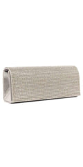 silver/ no size/ Camille La Vie/Metallic Rhinestone Full Flap Handbag 
/front