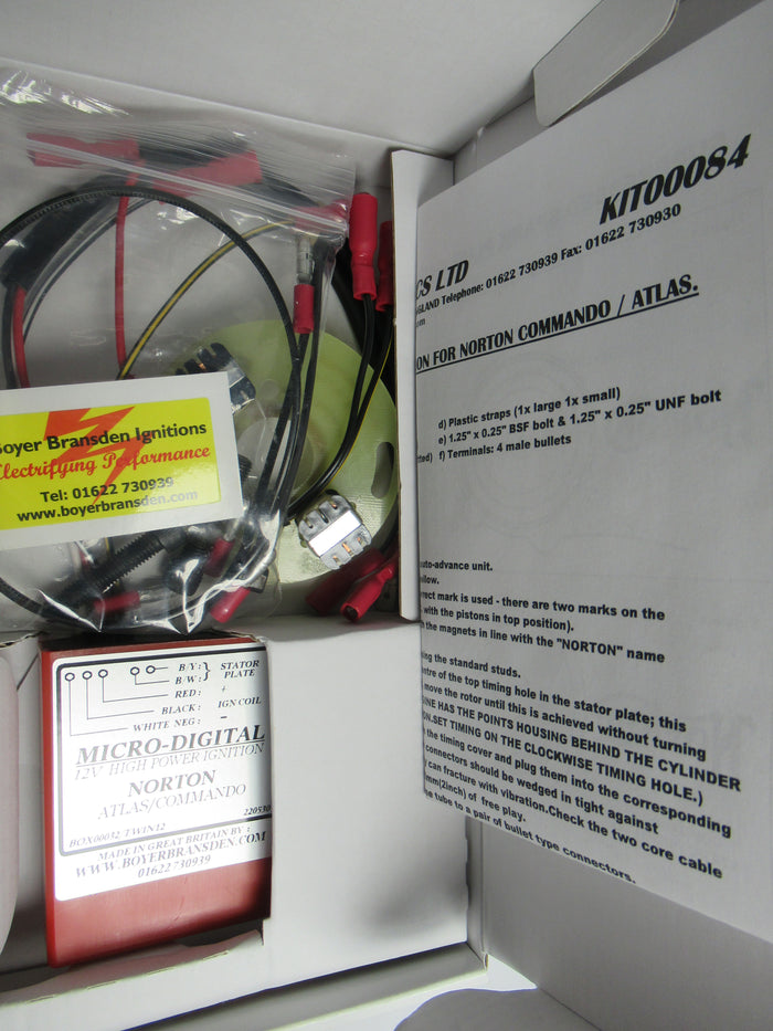 Micro-Digital Ignition System Motorcycles Norton Commando Atlas 750 850 12v Boyer red box