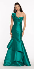 jade/size/4/missy/Camille La Vie/Mikado Origami One Shoulder Mermaid Dress/front