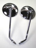 Motorcycle Mirror set universal chrome 10mm thread 10-1/2" length left right