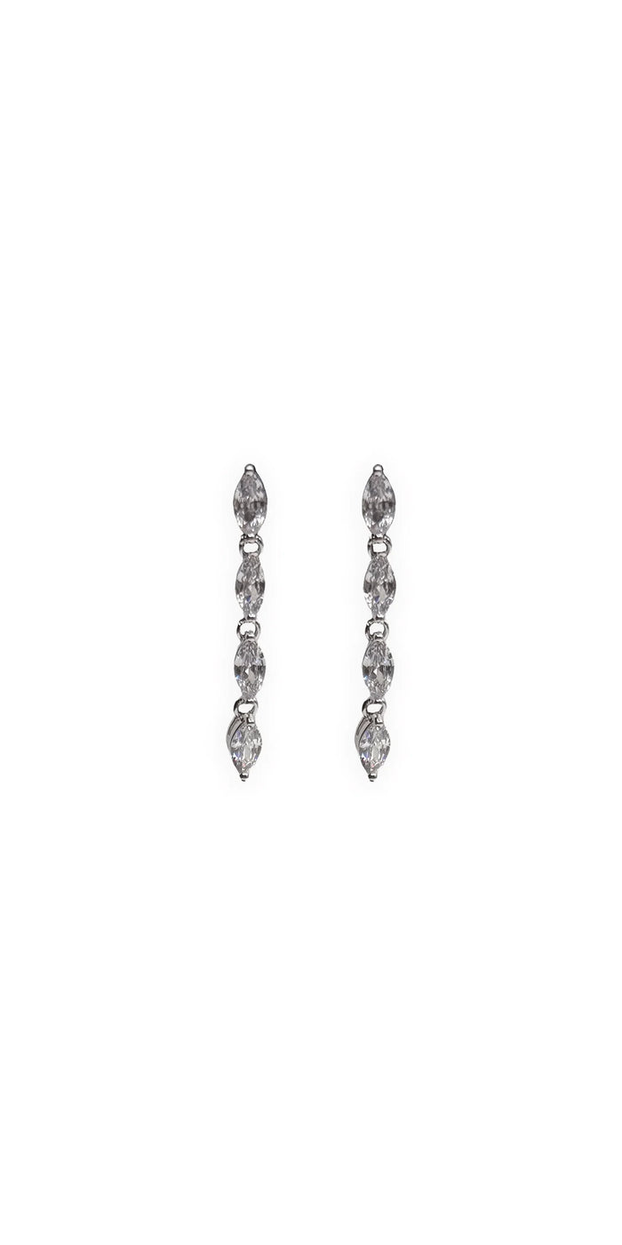 Multi Stone Linear Drop Earrings - Camille La Vie
